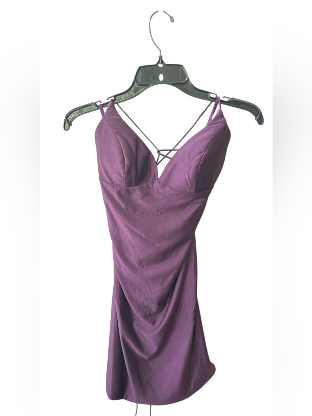 NWT!! STACEES Sheath/Column V Neck Short/Mini Jersey Dress Grape Size 6 - Picture 6 of 6